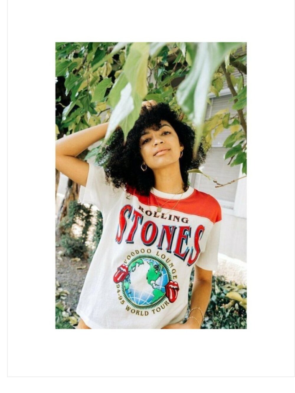 Daydreamer Free People White Rolling Stones World Tour Graphic Band Top